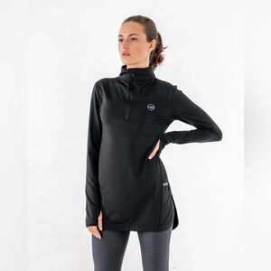 Veil garments modesty athletic wear black spark half-zip workout tunic